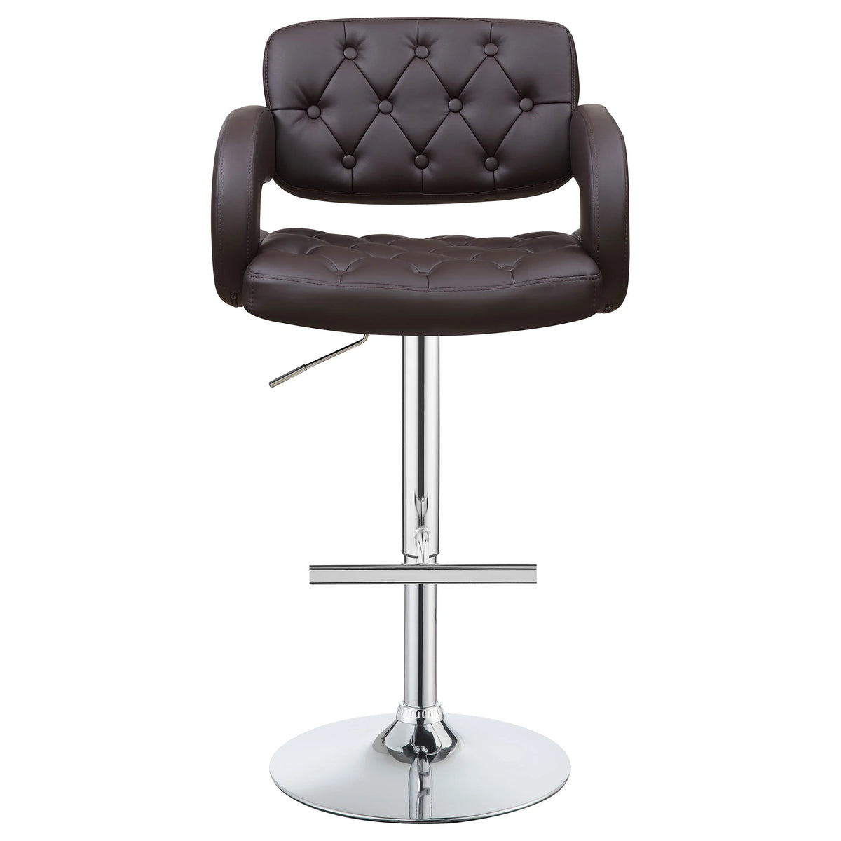 Adjustable Bar Stool Chrome and Brown W873889