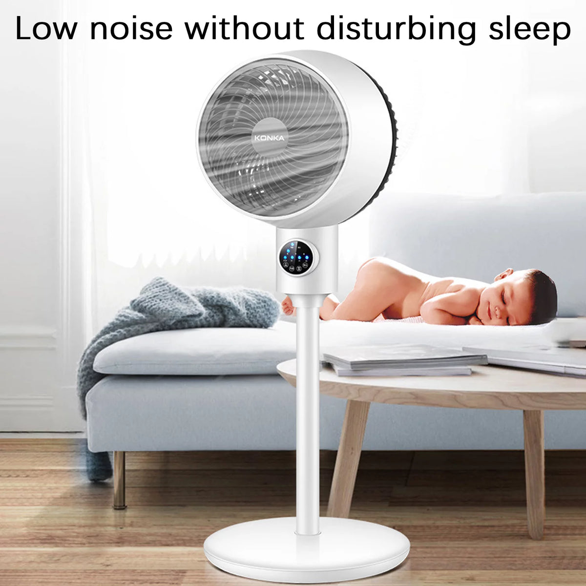 Electric Fan Upright Swing Head Floor Standing Air Circulation Fan Remote Control Y6585