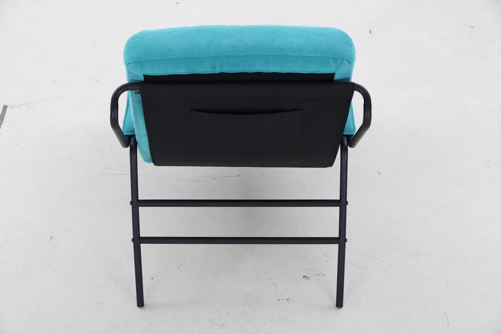 Turquoise Iron Arm Chair with Metal Legs E99677