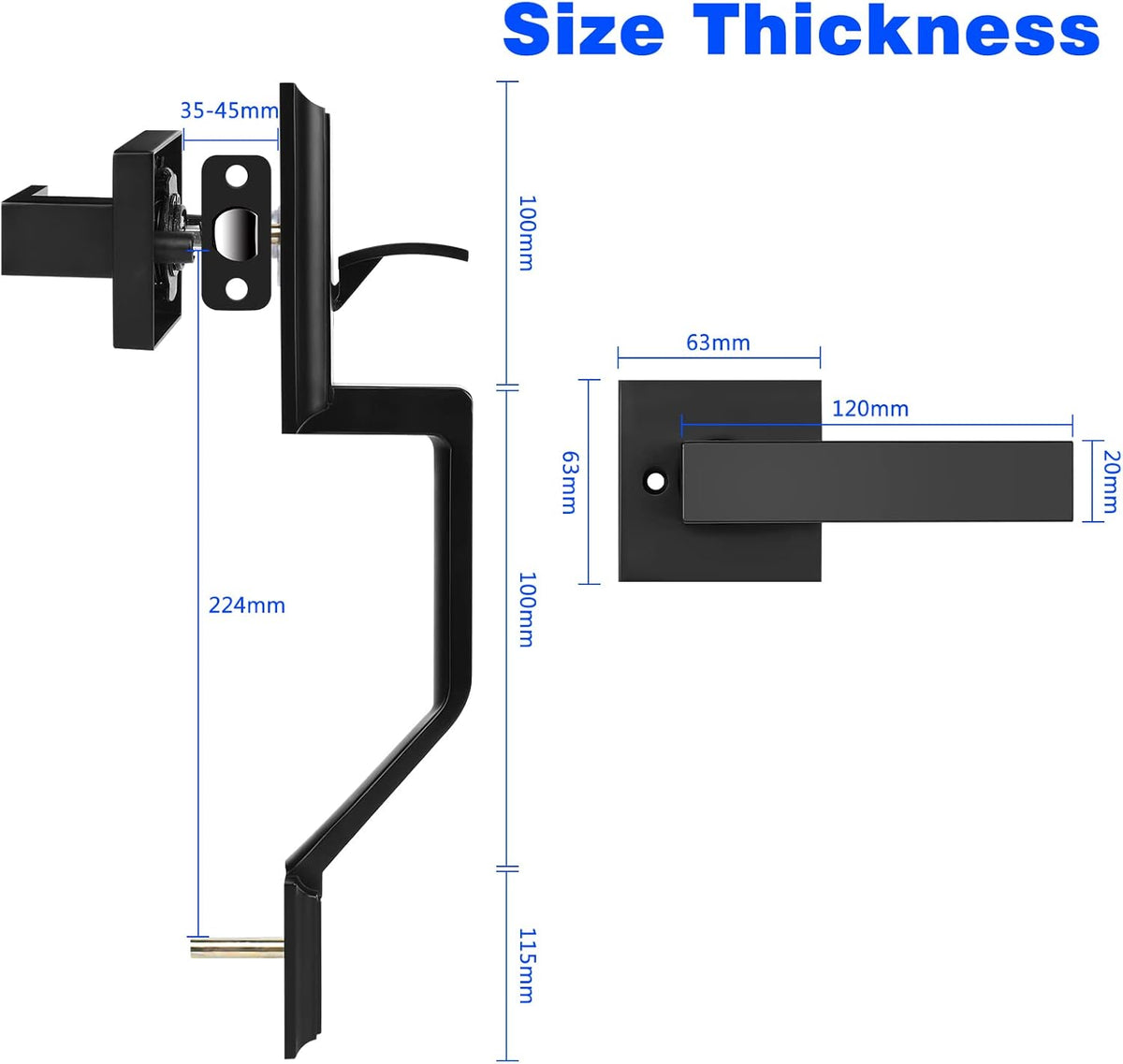 Matte Black Heavy Duty Door Lock Set with Deadbolt, Pack of 2 F479525