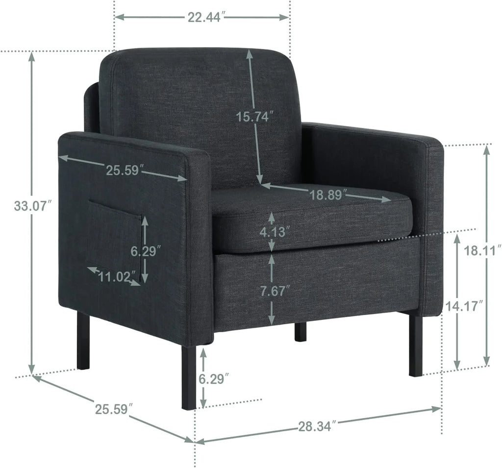 Dark Gray Upholstered Accent Chair H191