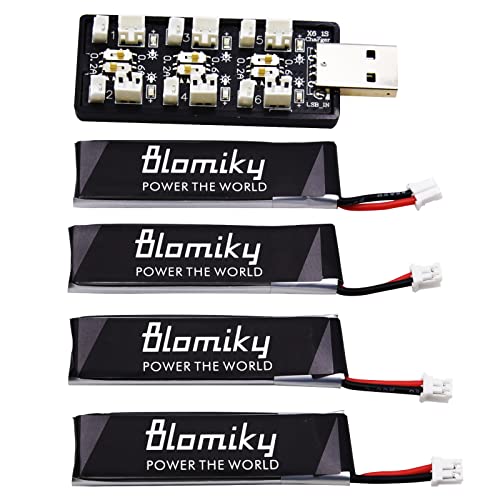 4 Pack 1S 3.8V 450mAh 80C Lipo Battery with PH2.0 Plug Q7057
