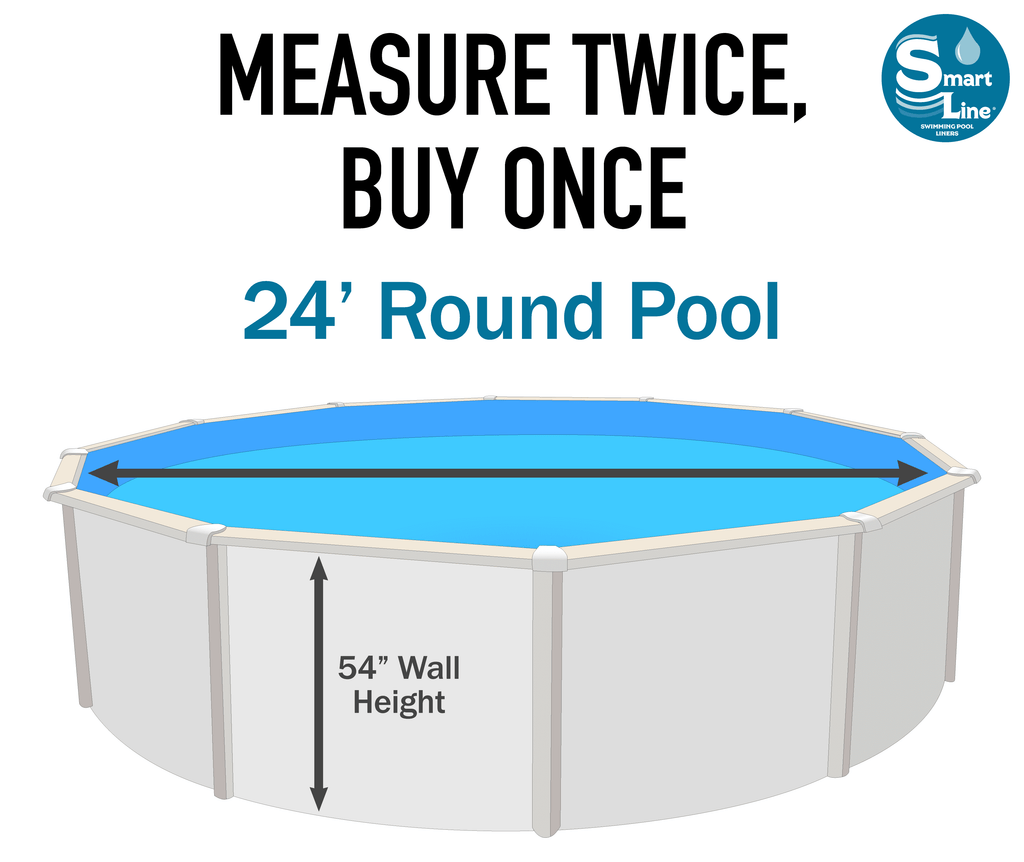 24' Round Overlap Pool Liner 54" Height 25 Gauge V661283