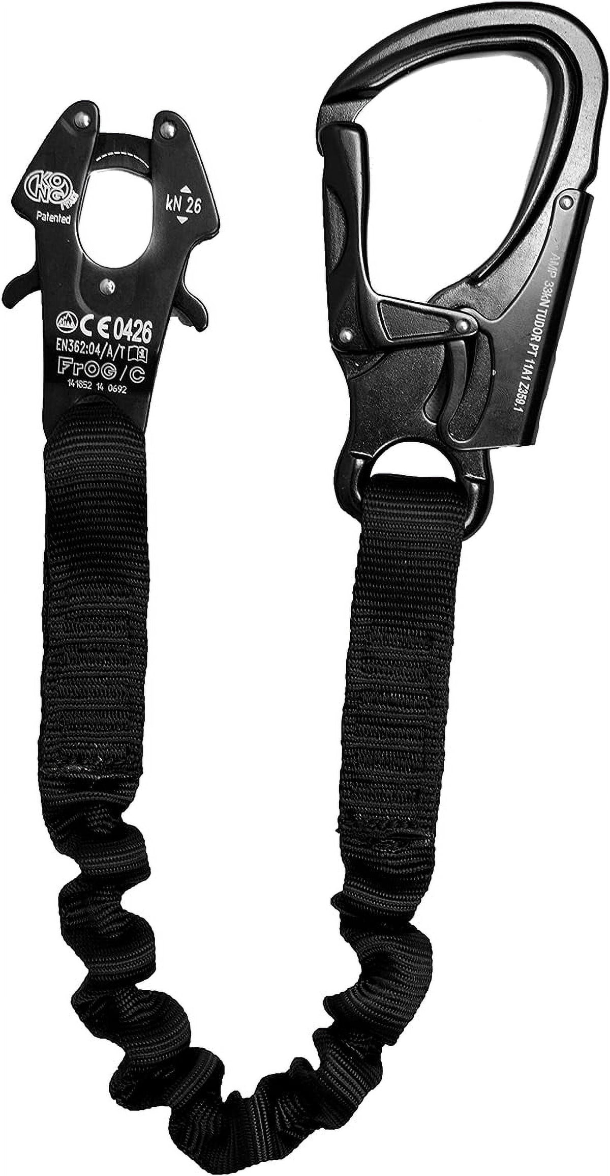 Black 24 Inches Elastic Bungee Lanyard with Snap Hook E617