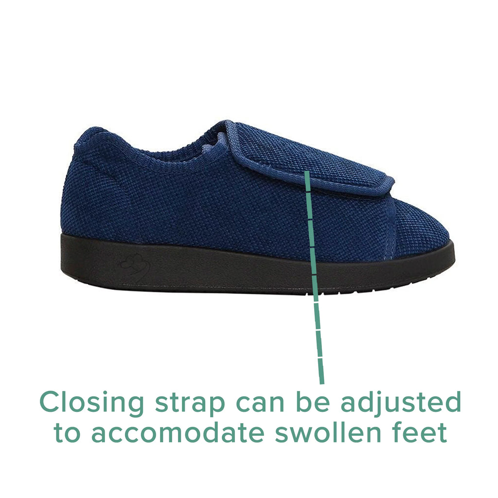 Navy Double-Extra Wide Easy Closure Slipper P331133