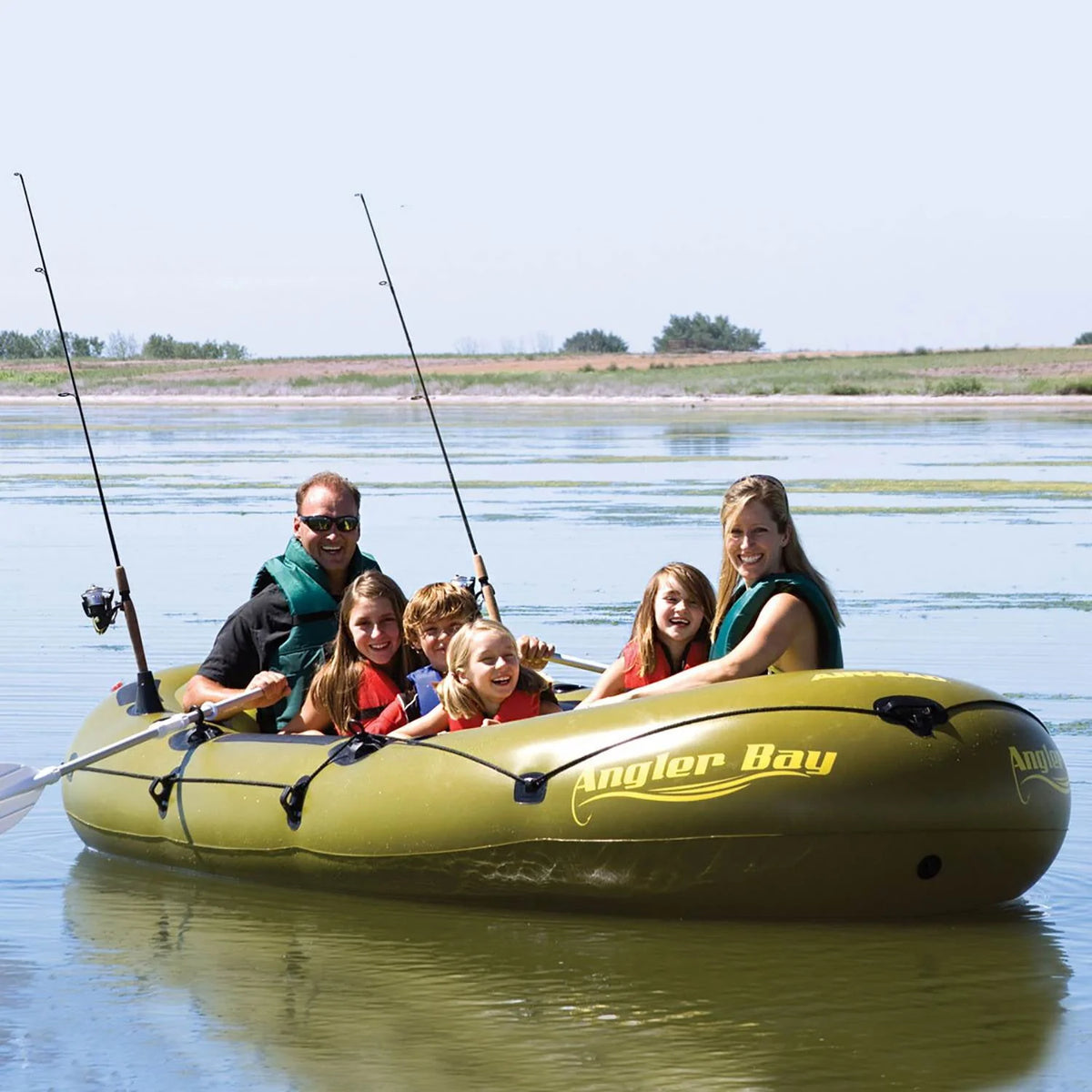 6 Person Inflatable Fishing Boat Raft Float, Green P493802