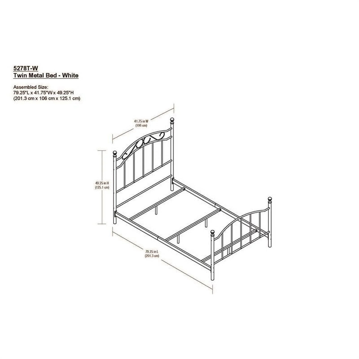 White Twin Metal Bed X4176