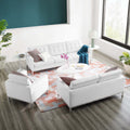 White Tufted Faux Leather Sofa Set F508125
