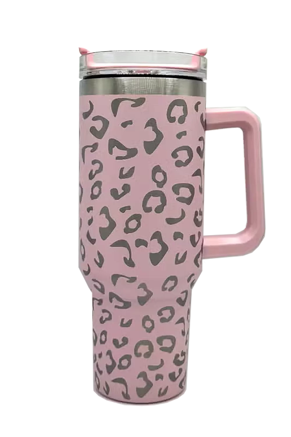 Light Pink Leopard Print 40 oz. Stainless Steel Tumbler With Handle K97587