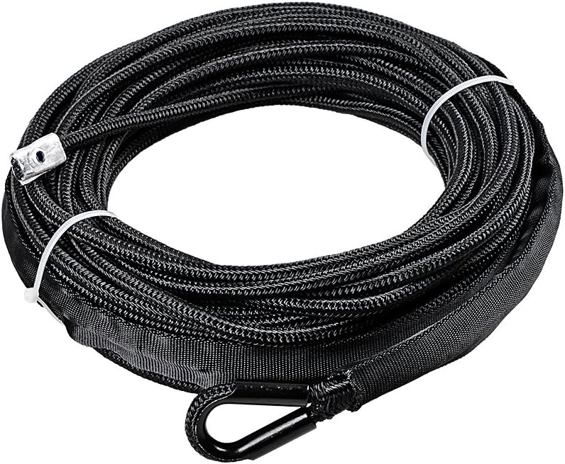 85ft x 3/8 inch Synthetic Winch Line Rope with Heat Rock Guard Z475