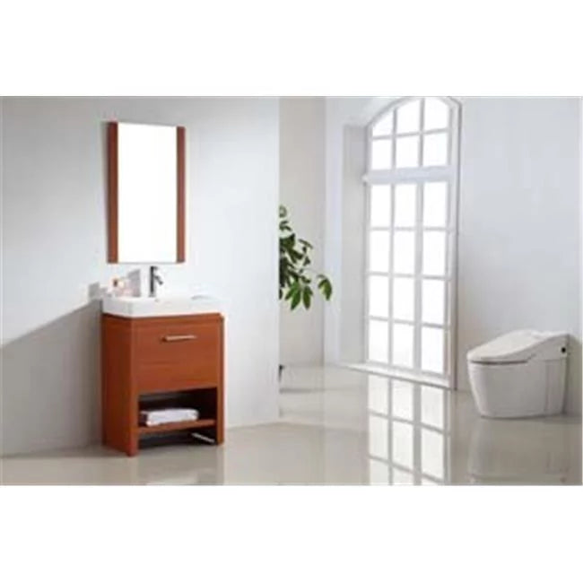 Cherry Finish Plywood Cabinet With Door And Bottom Shelf F470