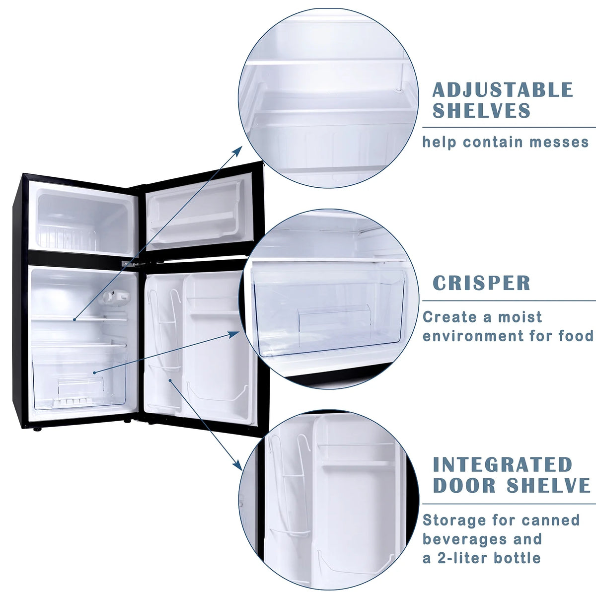 3.2 Cu ft Compact Mini Refrigerator Separate Freezer E67813