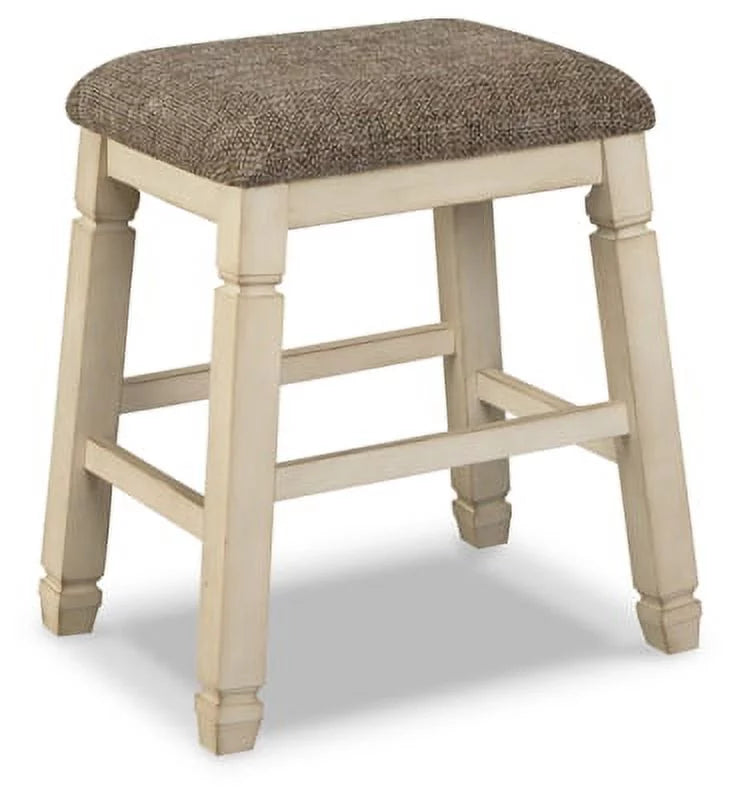 Antique White Counter Height Barstool Set of 2 J15980