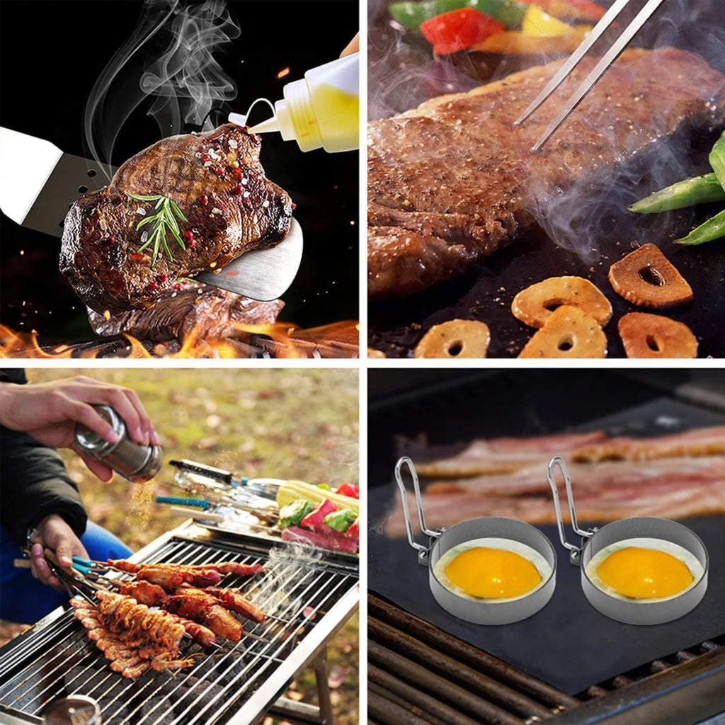 34Pcs Stainless Steel BBQ Grilling Tools Set with Carry Bag V961197