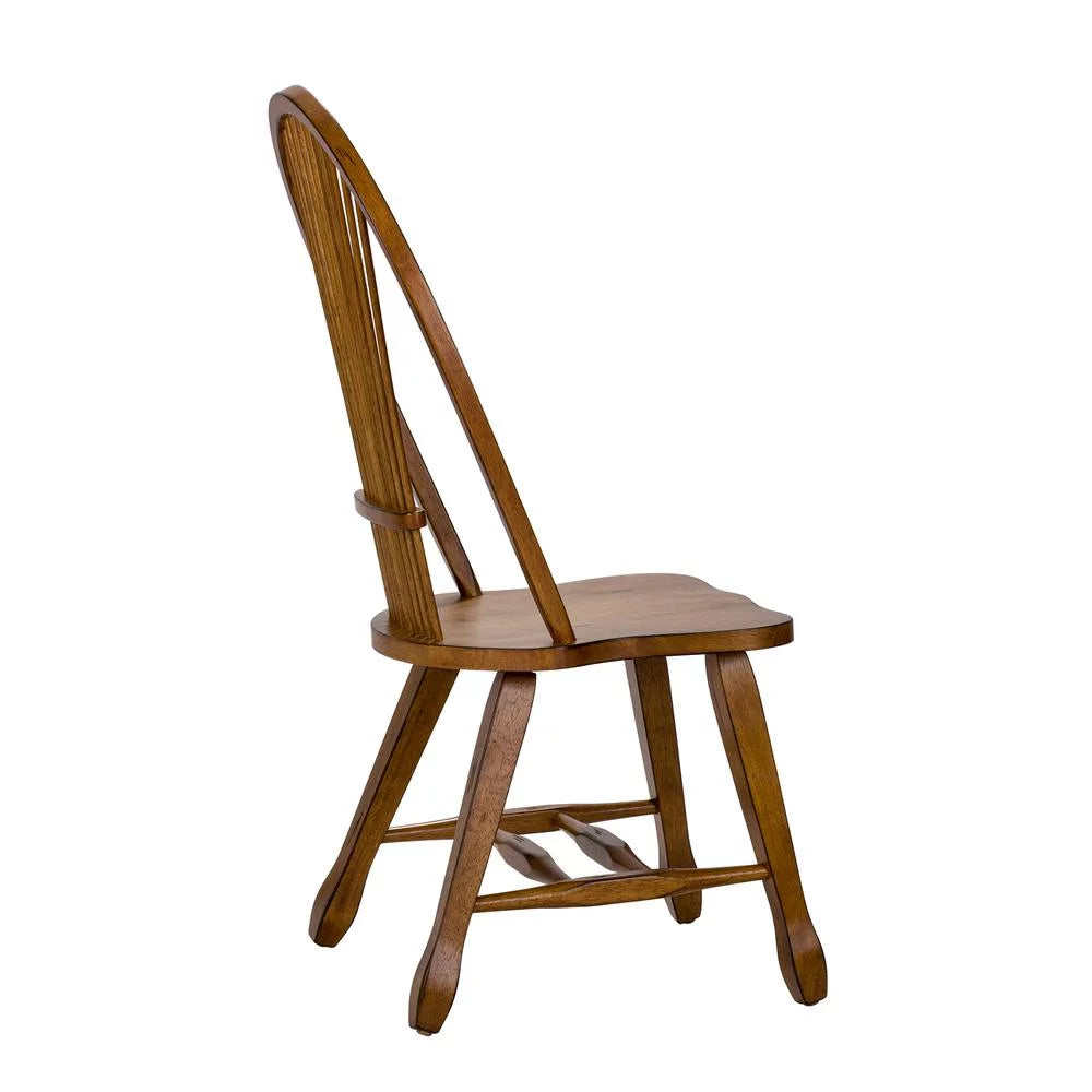 Brown Oak Side Chair Set of 2 F286