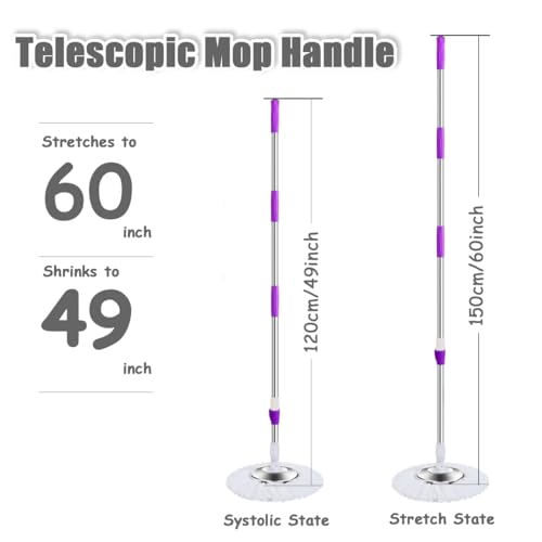 60-inch Rotating Telescopic Spin Mop Replacement Handle T12983