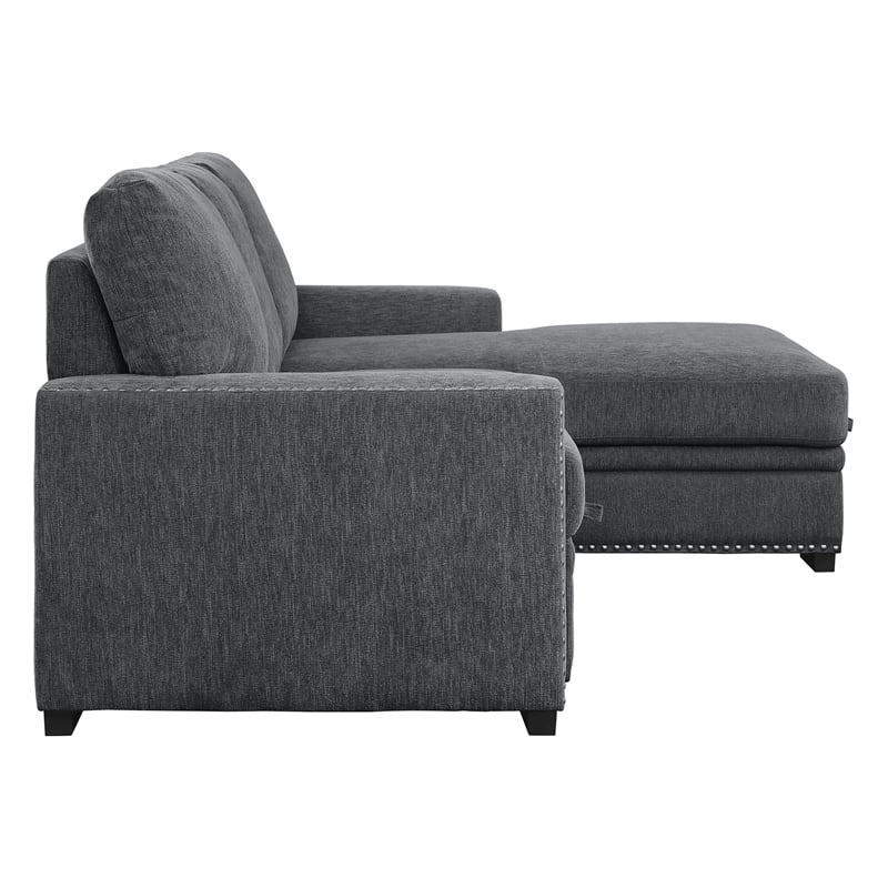 Gray 2-piece Fabric Sectional with Right Chaise O504