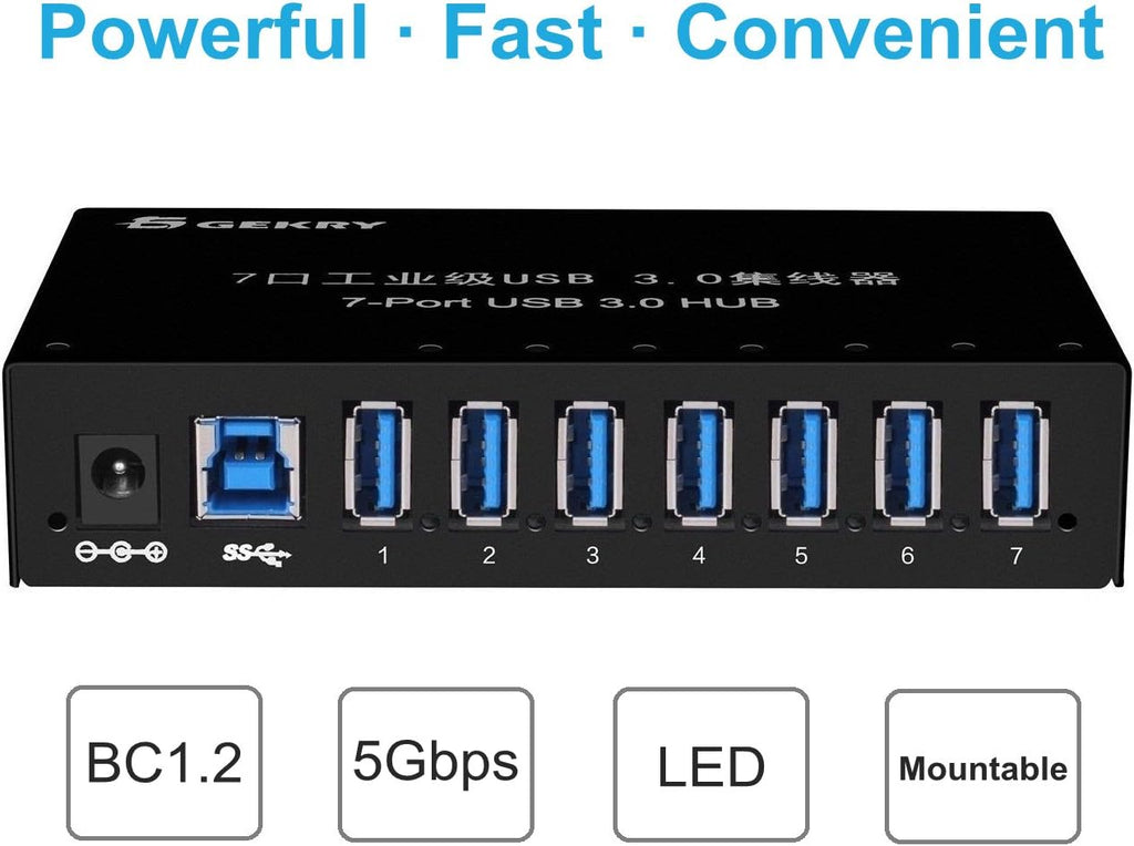 7-Port Powered USB 3.0 Hub with 12V/3A AC Adapter S568733