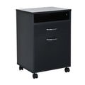 24" Rolling End Table Cart Nightstand Organizer, Black R486659