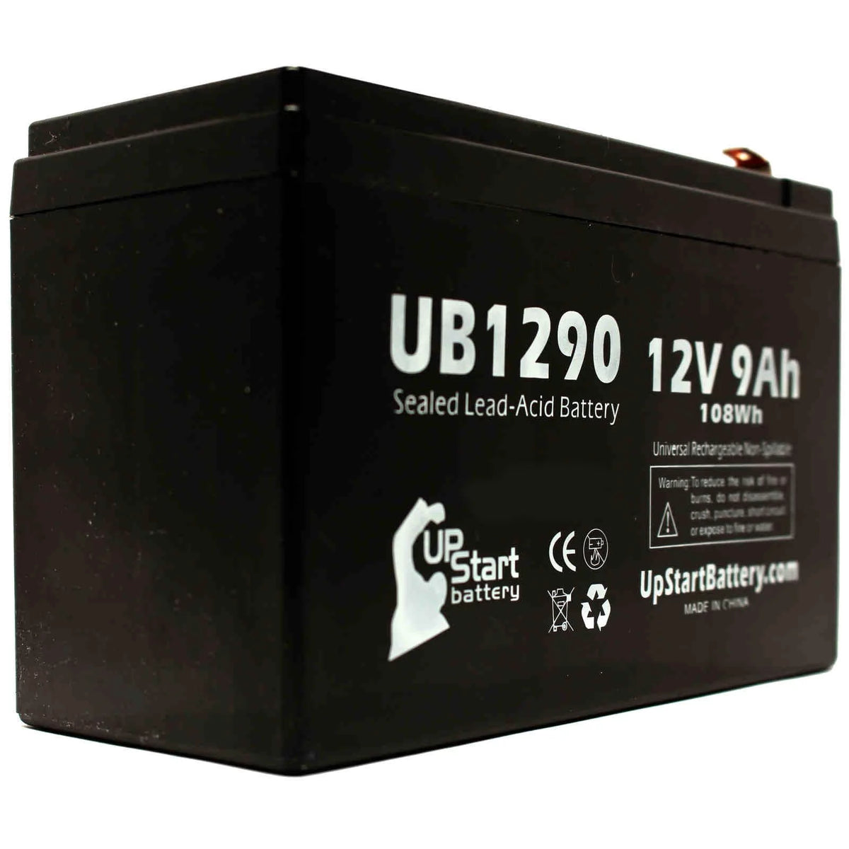 12V 9Ah Sealed Lead Acid Battery with Terminal Adapters O41692