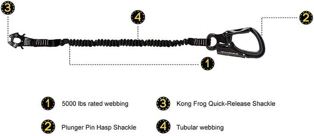 Black 24 Inches Elastic Bungee Lanyard with Snap Hook E617