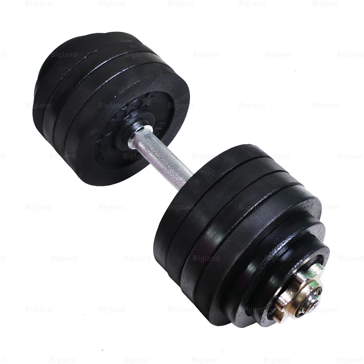 Adjustable Dumbbell Weight Set of 2 Black Cast Iron S3733