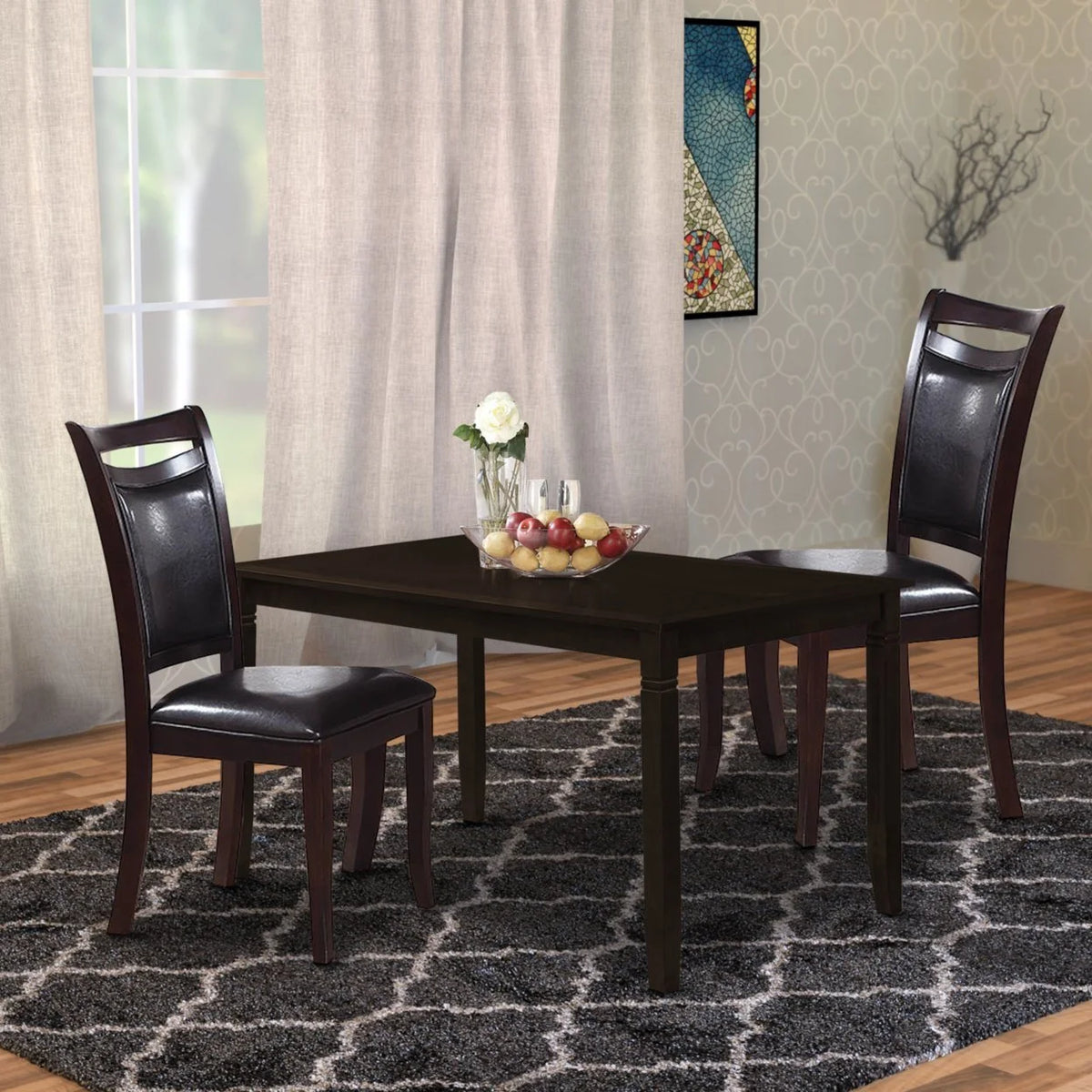 Set of 2 Brown Faux Leather Side Chairs J5602