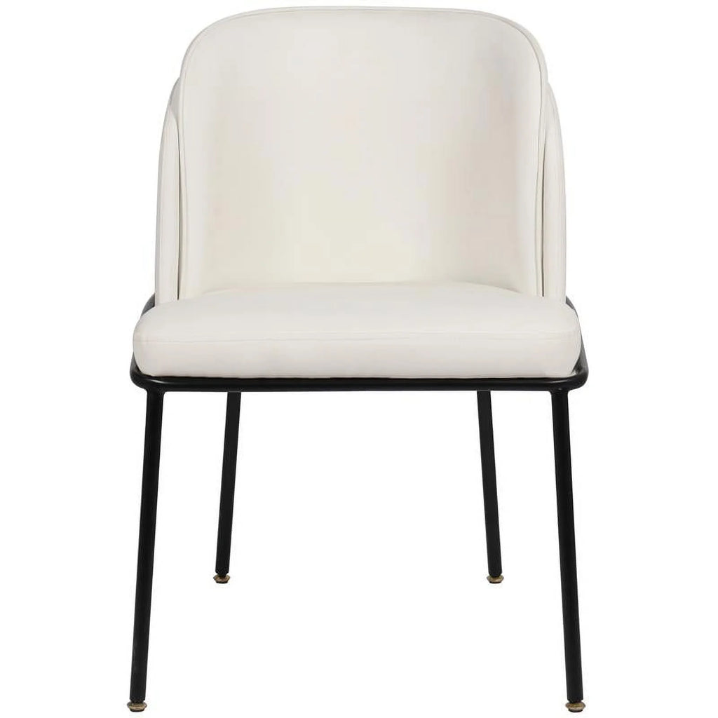 White Vegan Leather Dining Chair Q677459