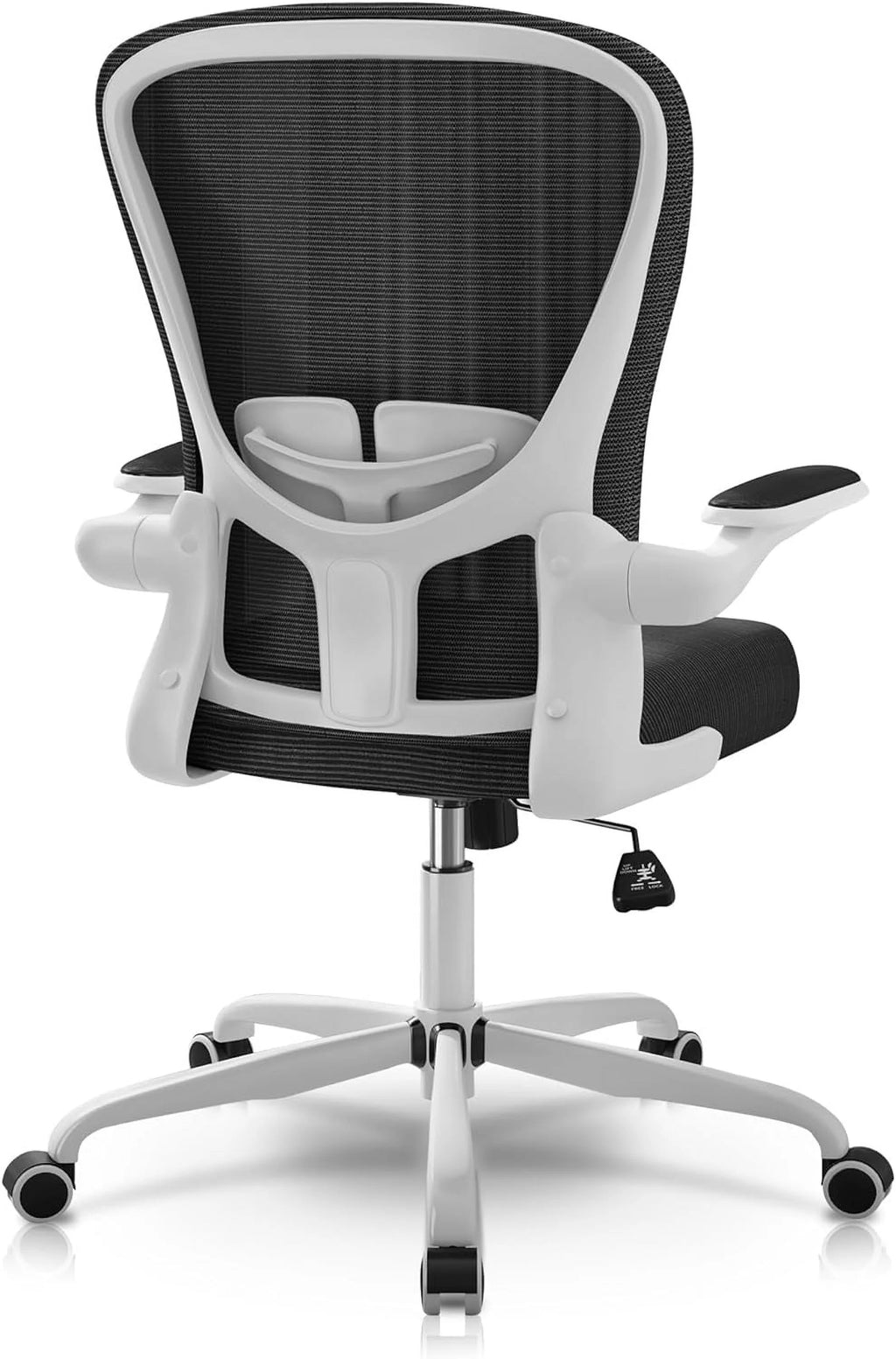 White Mesh Office Chair with Flip-up Armrests G84236