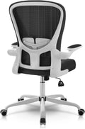 White Mesh Office Chair with Flip-up Armrests G84236