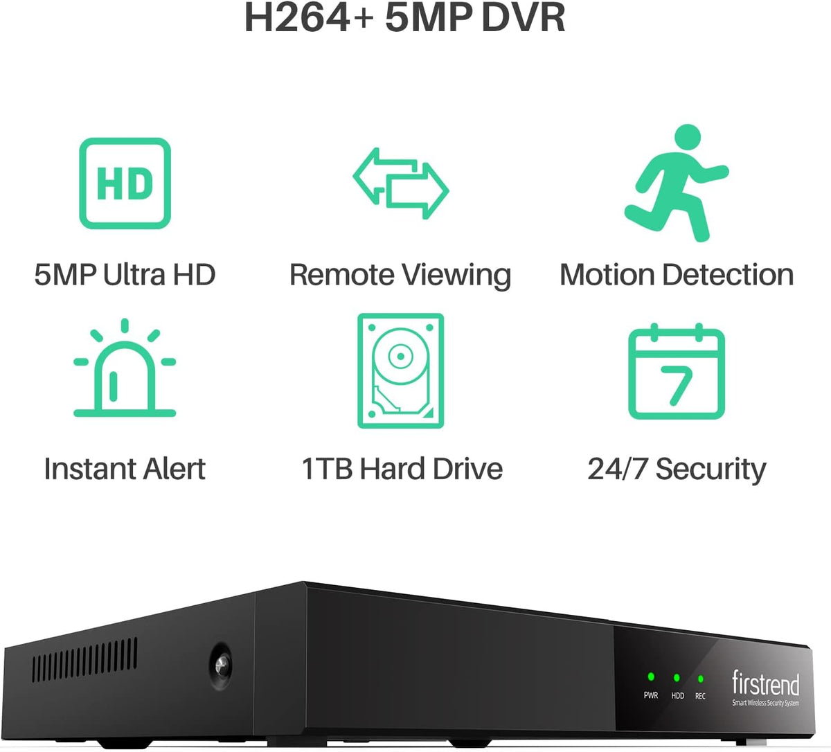5MP PoE Security Camera System with 4 Cameras and 1TB HDD S597