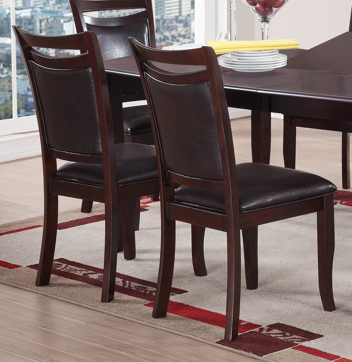 Set of 2 Brown Faux Leather Side Chairs J5602