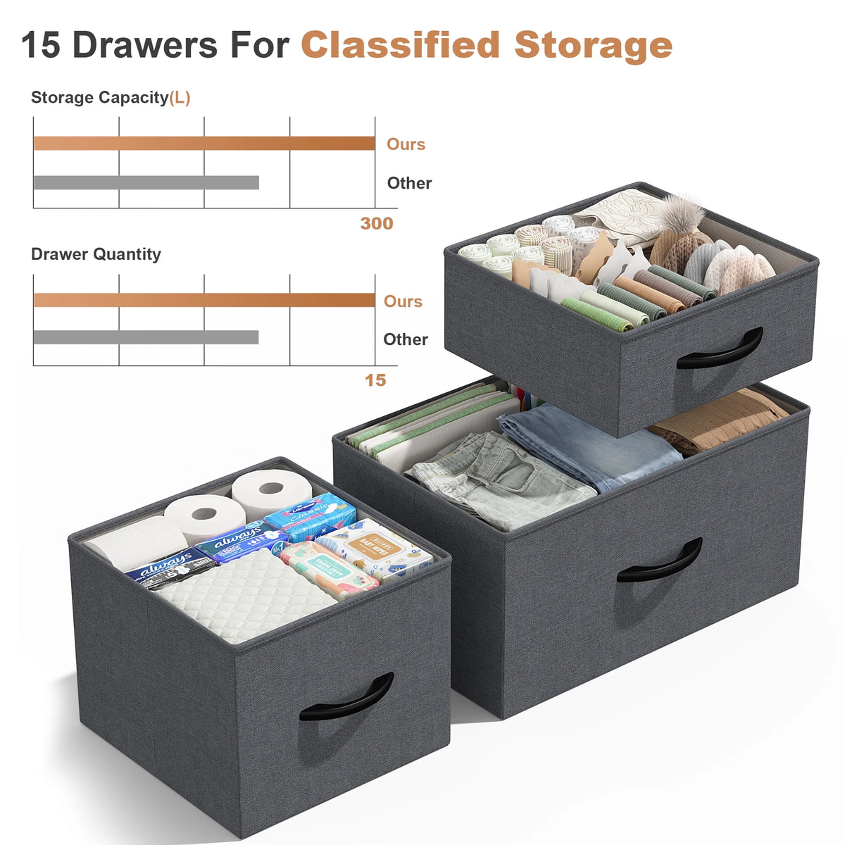 14 Drawer Charcoal Black Dresser F70326