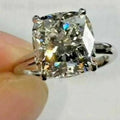 14K White Gold Plated Moissanite Solitaire Ring D3485
