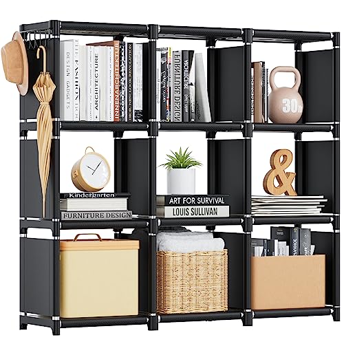 Black 12 Cube Metal Bookcase Z119726