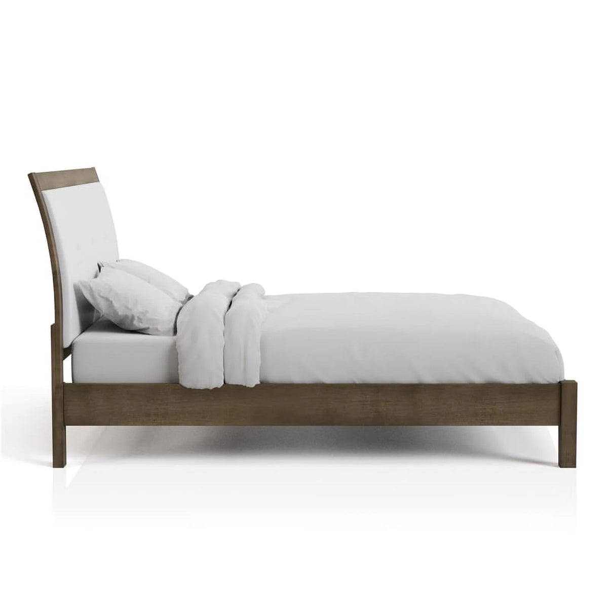 Solid Wood Tufted Full Bed in Gray C26708
