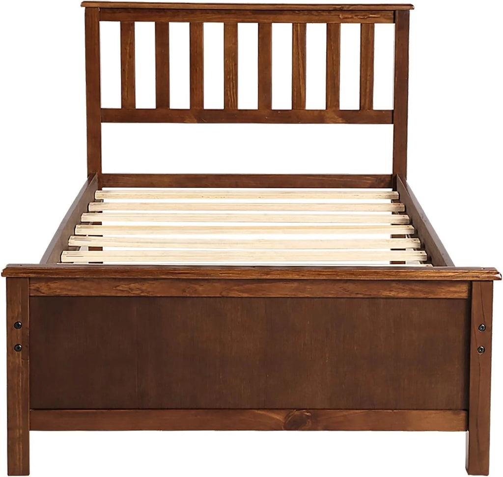 Wood Platform Bed Frame with Headboard and Footboard M6300