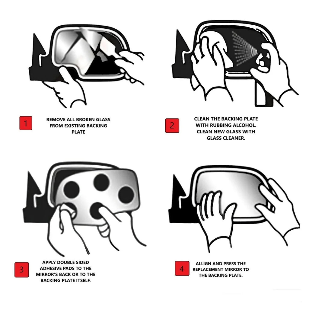 Right Passenger Convex Mirror Glass Lens with Adhesive K8028