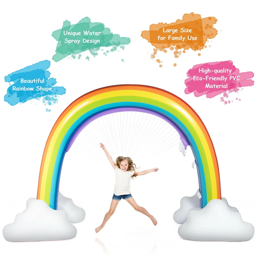 Inflatable Rainbow Sprinkler Toy 7.5 Feet Long PVC N7531