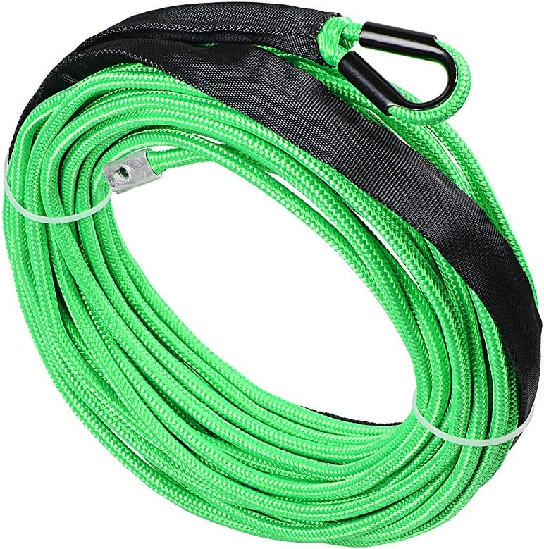 85ft x 3/8 inch Synthetic Winch Line Rope with Heat Rock Guard Z475