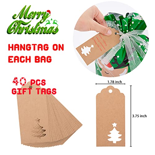 40pcs Assorted Sizes Christmas Gift Bags D350571
