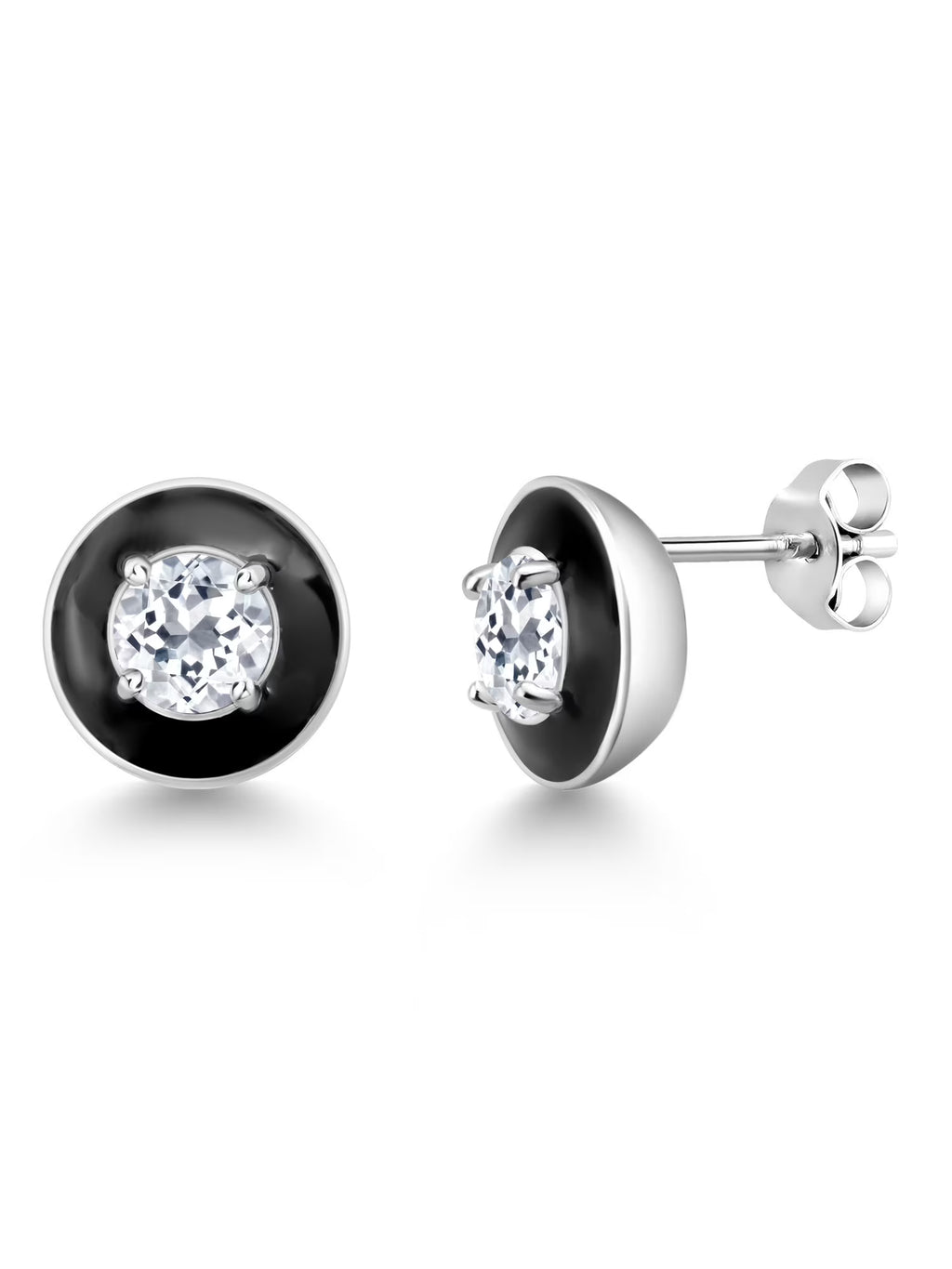1.20 Ct Round White Topaz Stud Earrings V94644