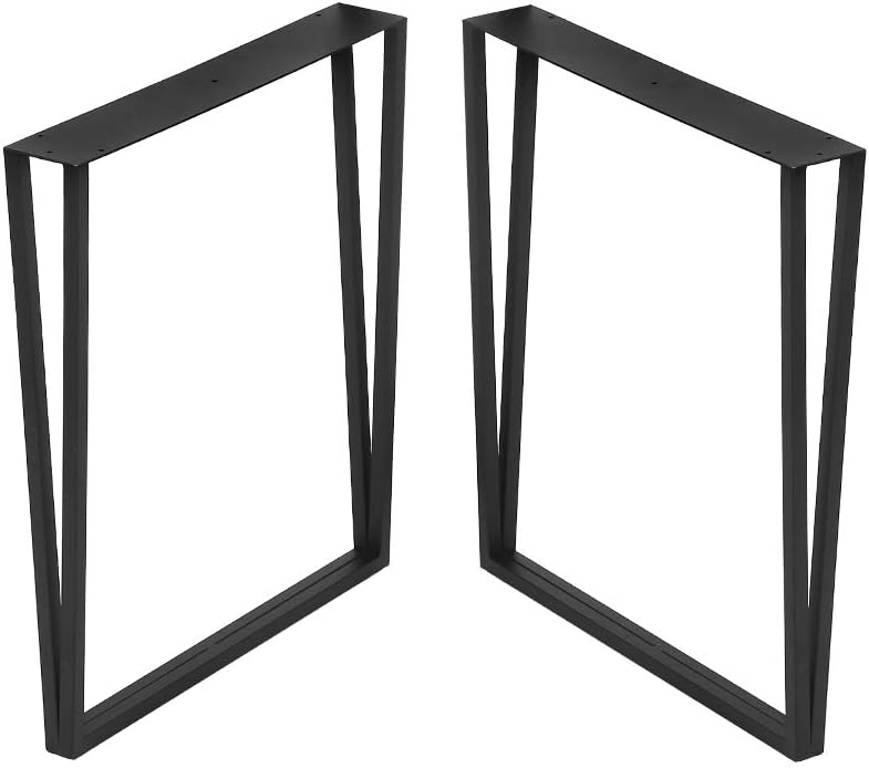 28” Height 18” Wide Black Metal Table Legs 2 PCS X36741