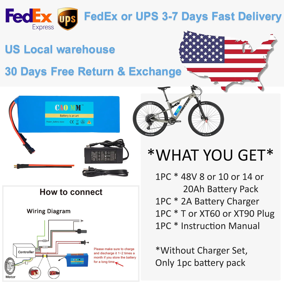 48V 10Ah Ebike Battery with Charger J52038