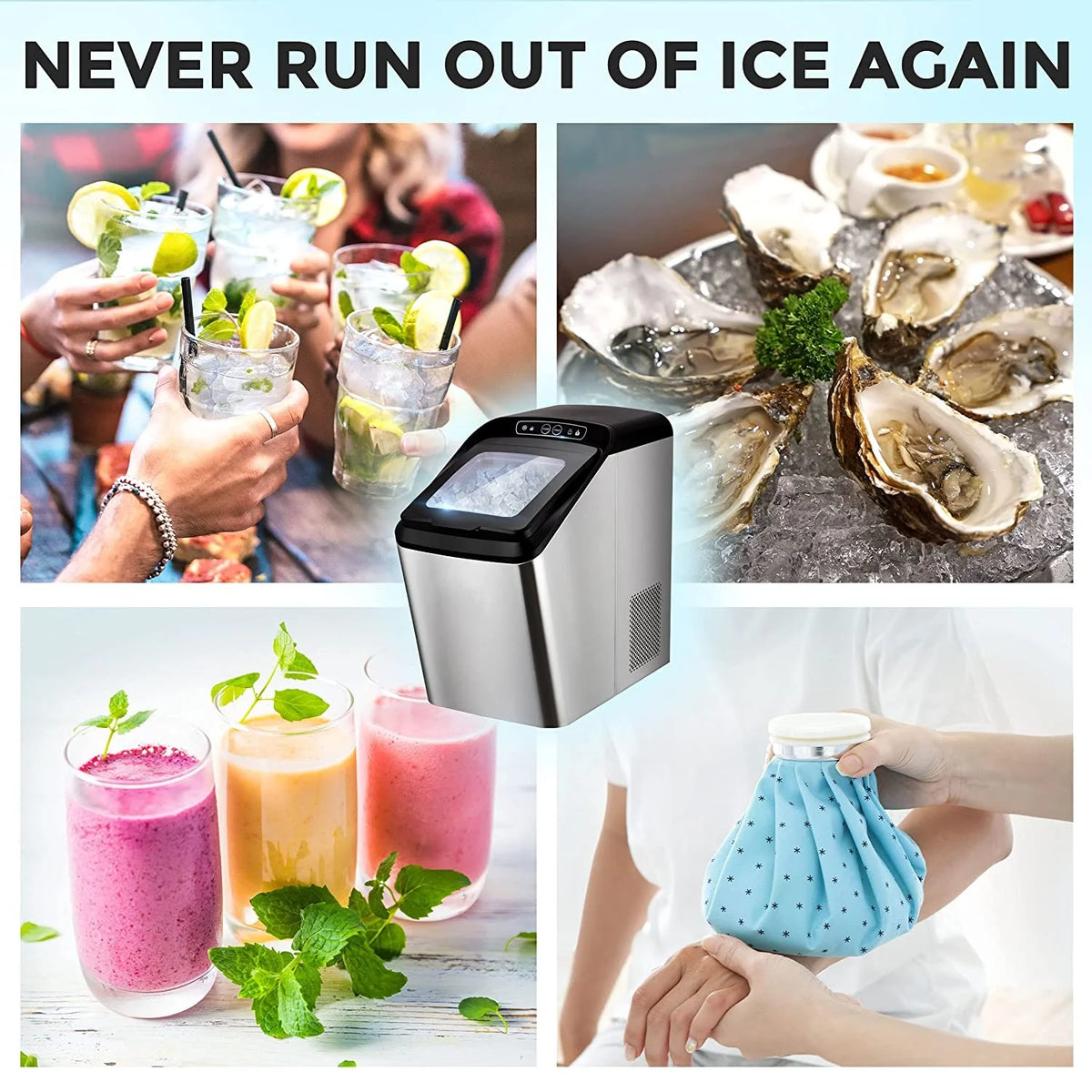 Countertop Stainless Steel Nugget Ice Maker F90679