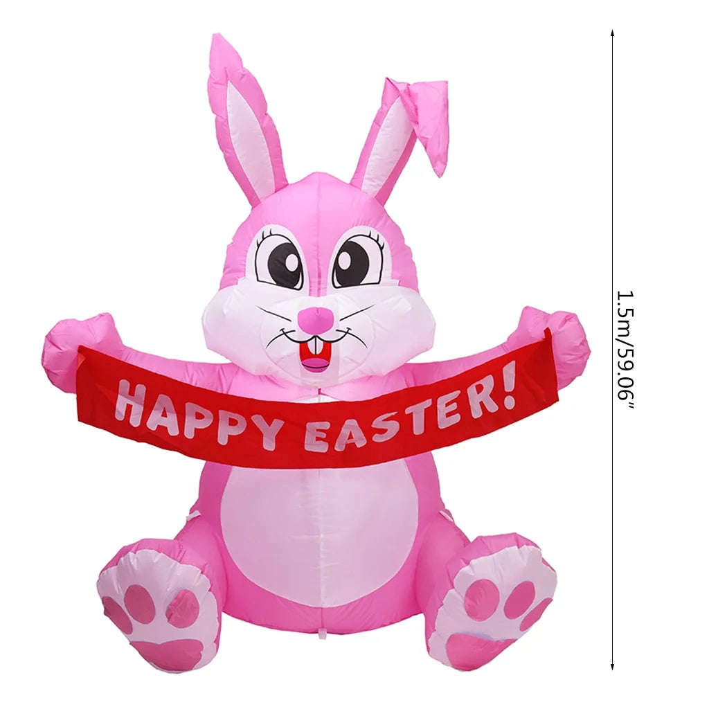 1.5m Inflatable Easter Bunny LED Night Light Outdoor Decorations T17393