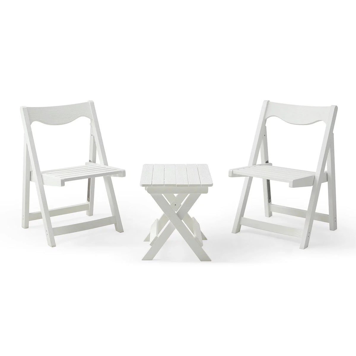 Foldable Small Table and Chair Set with 2 Chairs White L20716