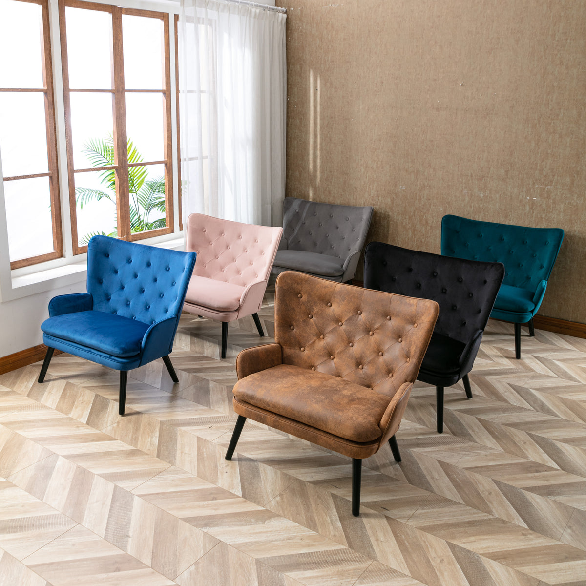 High Back Fabric Accent Chair N425134