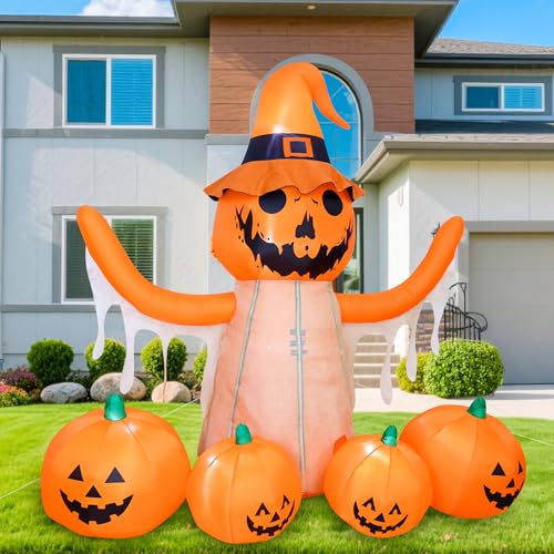 8FT LED Pumpkin Inflatable Halloween Decoration K677835