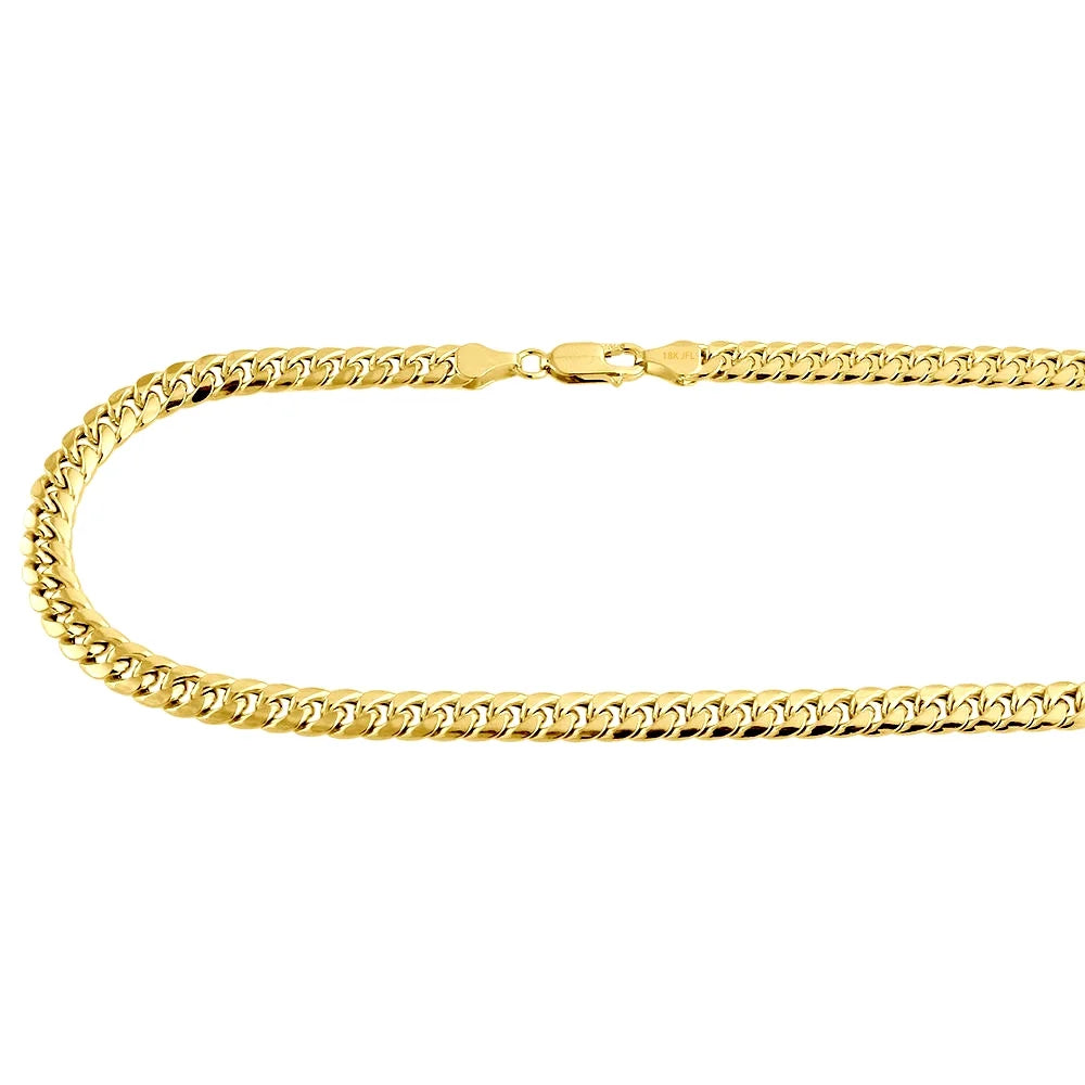 18K Yellow Gold 6mm Solid Miami Cuban Link Chain 22" Necklace N532364